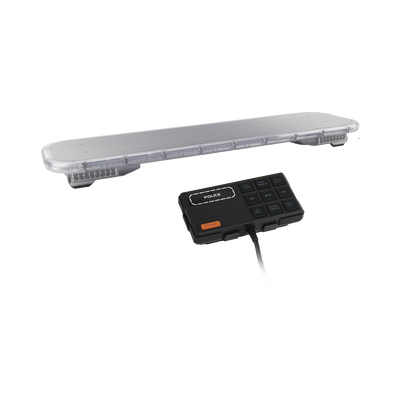 Barra de luces LED de 46" Rojo/Azul/Ambar , De 132 LEDs, Sirena, Bocina y Controlador Incluido, Ideal para Equipar Unidades de Seguridad Publica